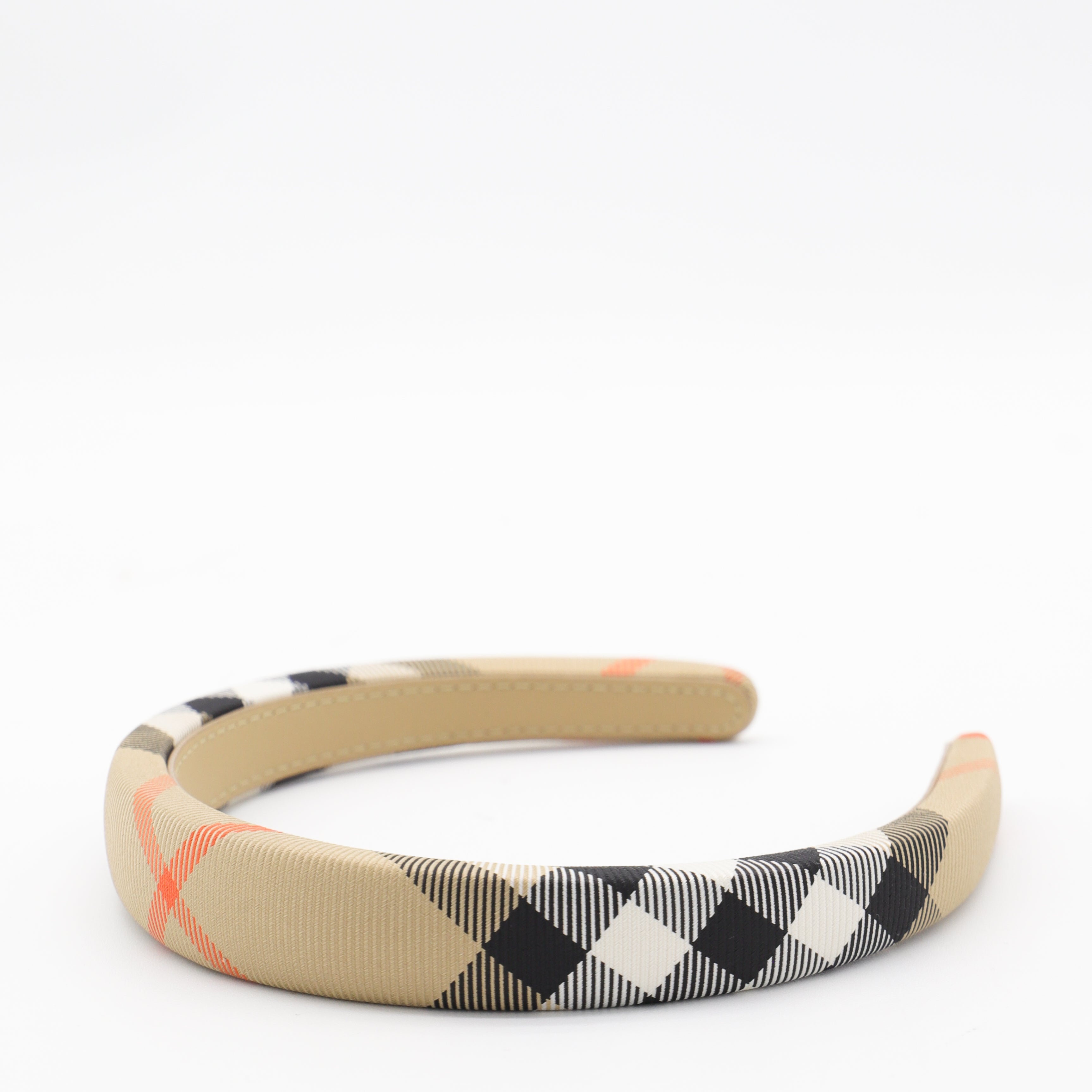 Burberry Check Jacquard Headband — Beige, view 2