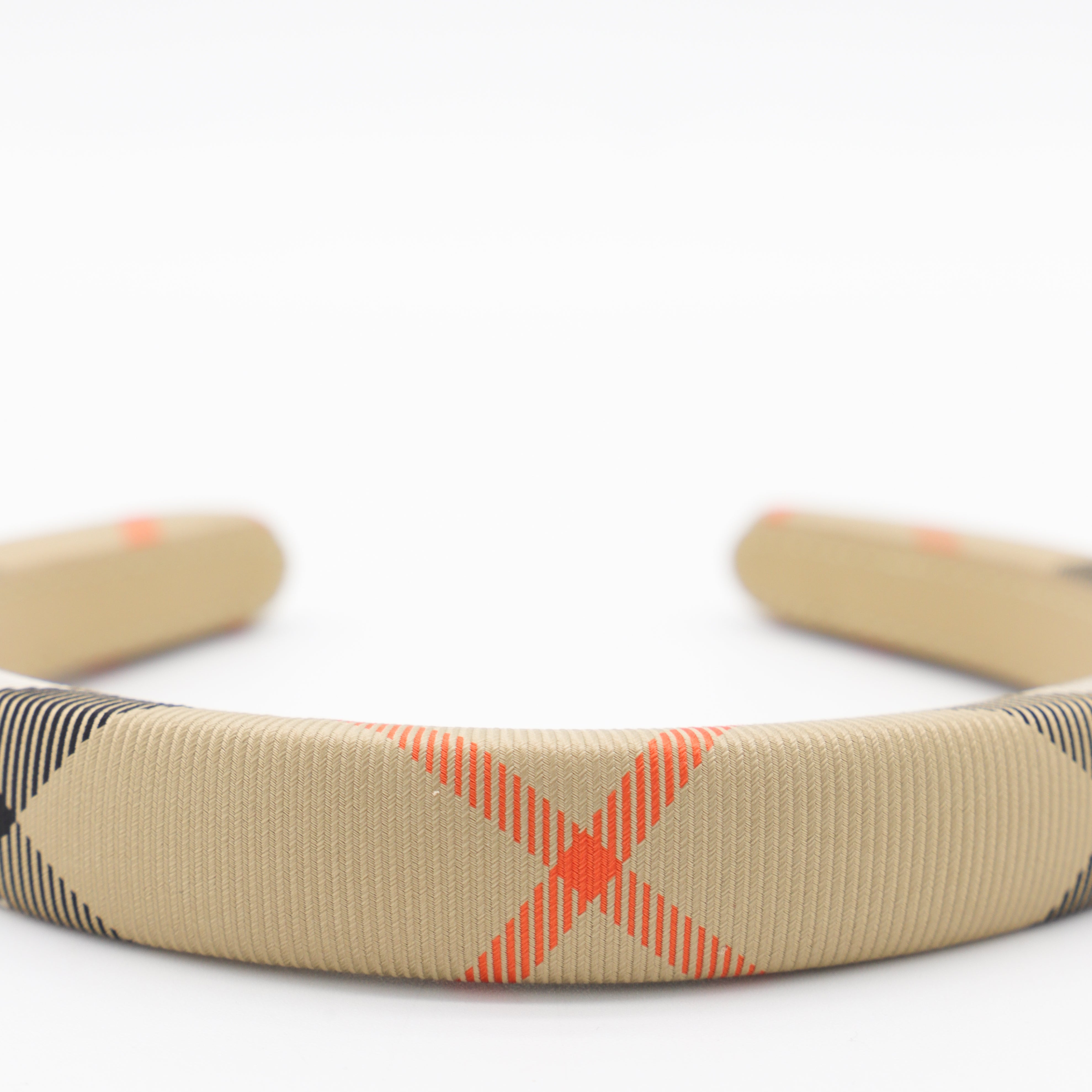 Burberry Check Jacquard Headband — Beige, view 3