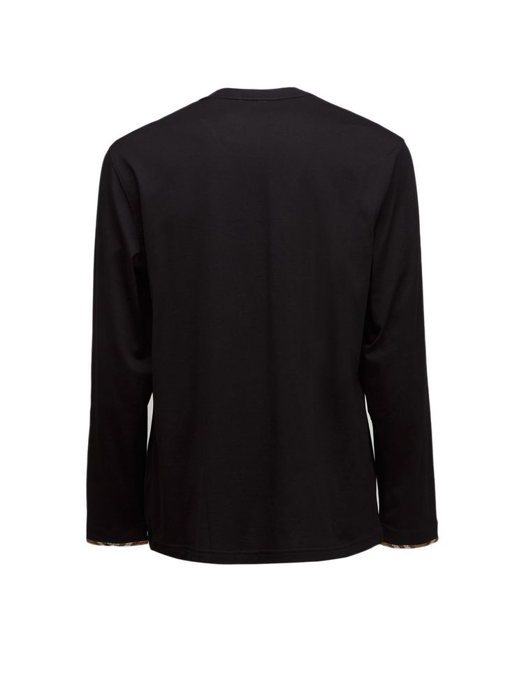 Burberry Cotton Long-Sleeve T-Shirt — Black, view 2