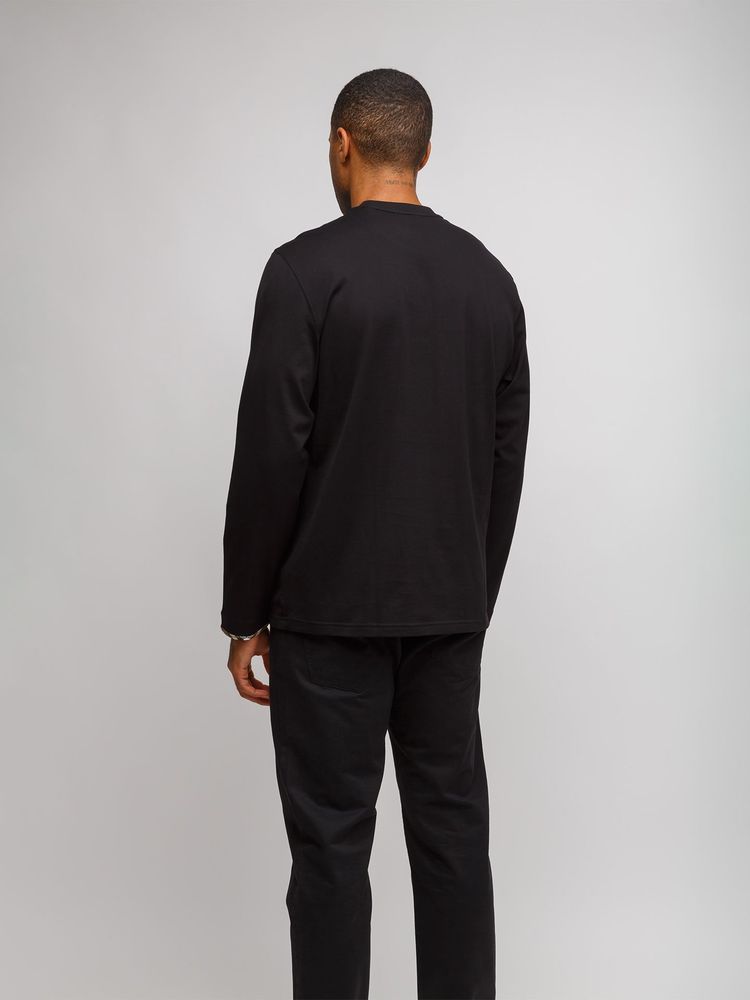 Burberry Cotton Long-Sleeve T-Shirt — Black, view 4