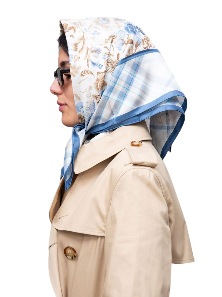 Burberry Garden Floral Silk Scarf — Beige, view 2