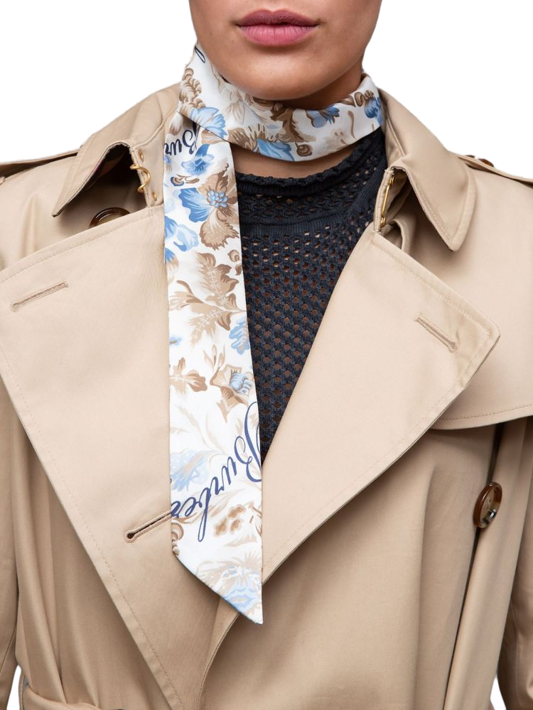 Burberry Garden Floral Silk Scarf — Beige, view 2