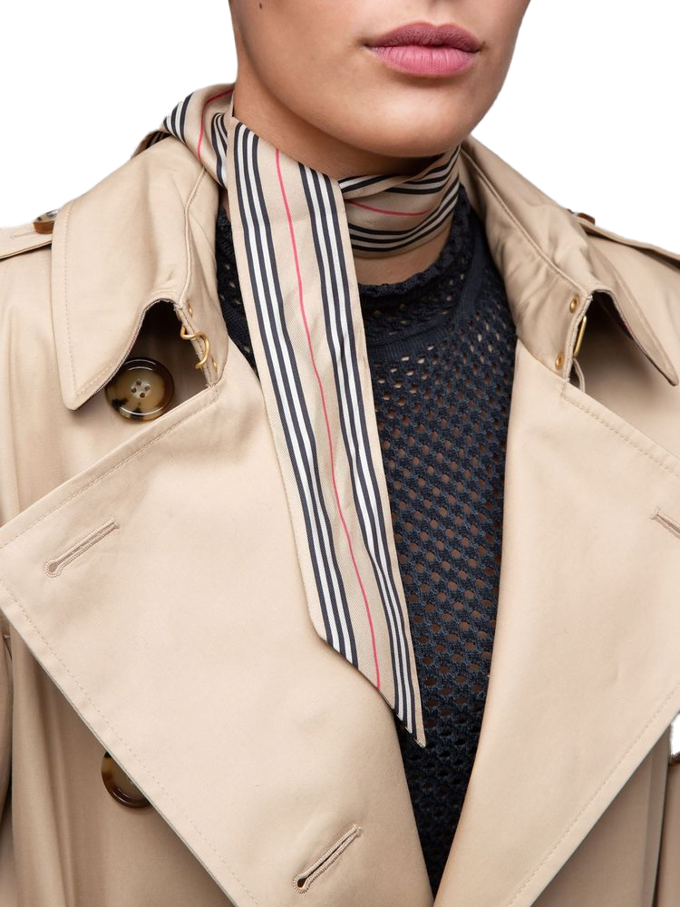 Burberry Icon Stripe Silk Scarf — Beige by Burberry