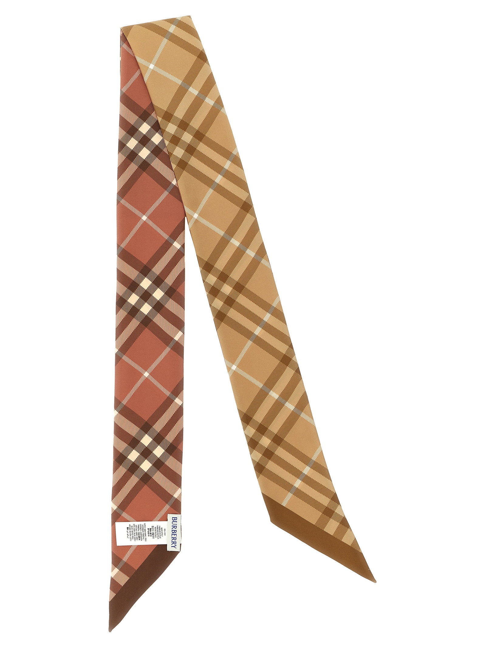 Burberry Double-Sided Burberry Check Silk Scarf — Beige, view 2