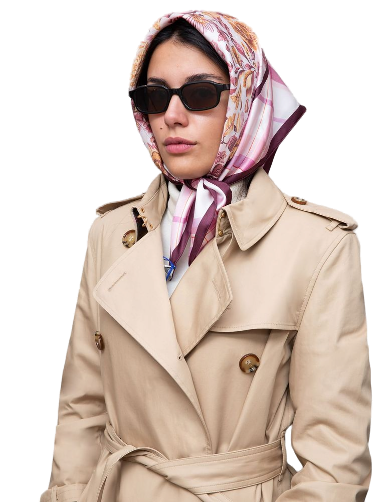 Burberry Mulberry Silk Garden Floral Scarf — Pink by Burberry