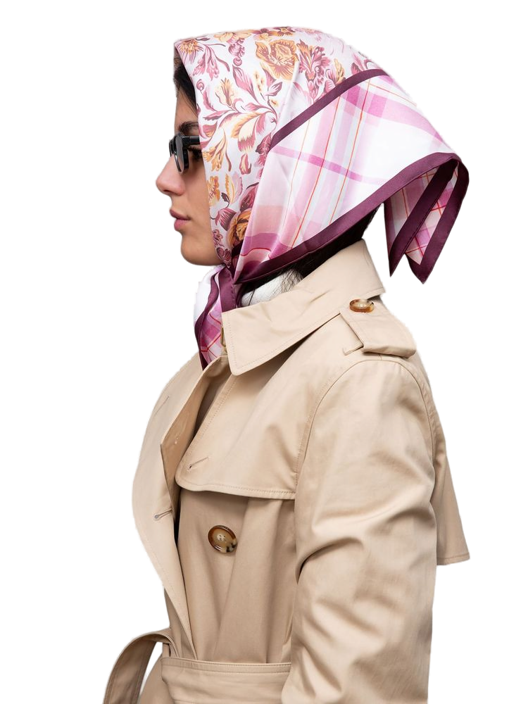 Burberry Mulberry Silk Garden Floral Scarf — Pink, view 2