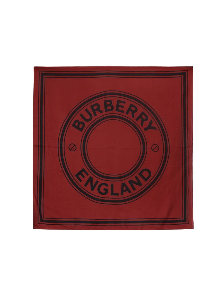 Burberry Logo Roundel Square Scarf — Red by Burberry