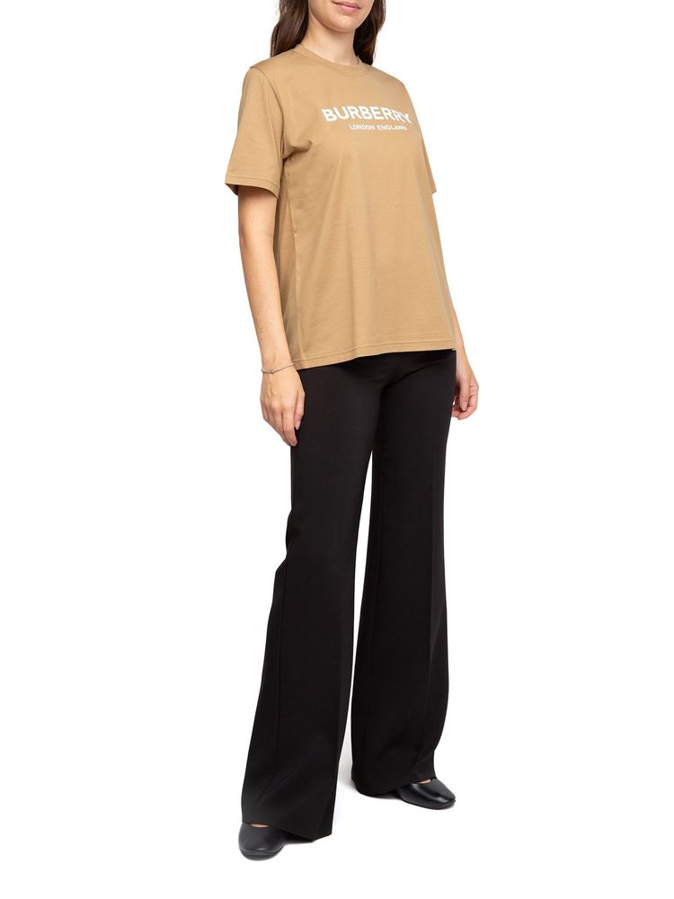 Burberry Logo-Print Cotton T-Shirt — Beige, view 2