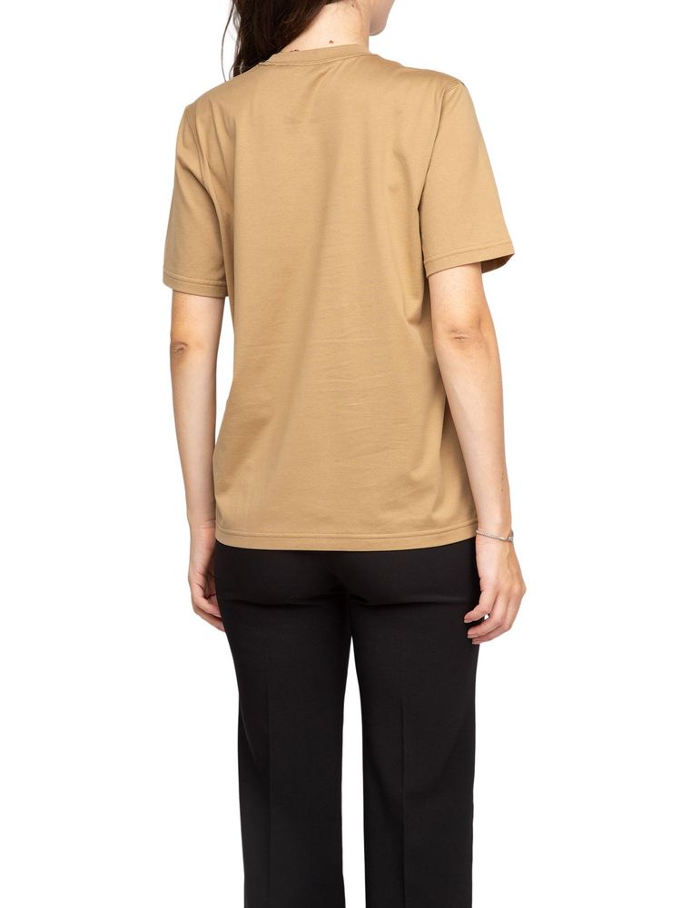 Burberry Logo-Print Cotton T-Shirt — Beige, view 3