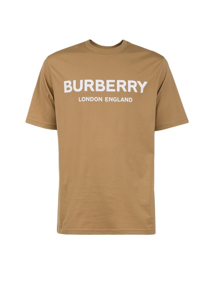 Burberry Logo-Print Cotton T-Shirt — Beige by Burberry