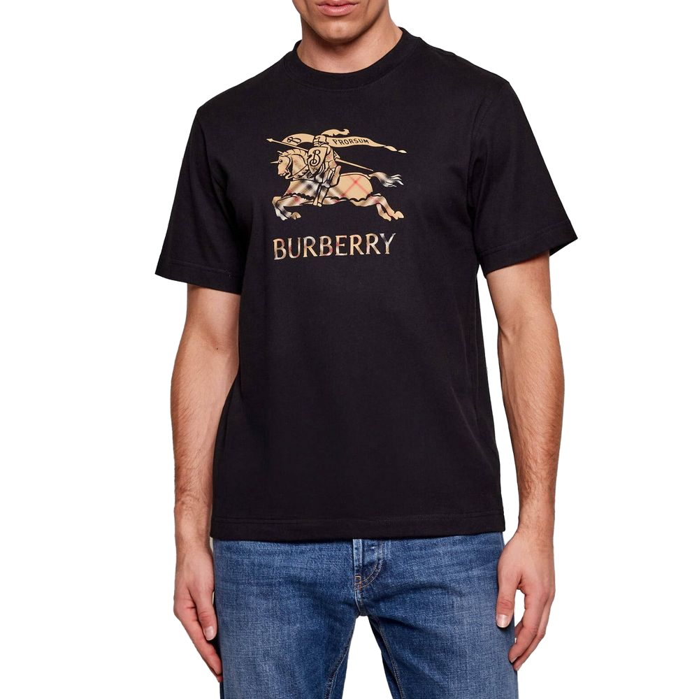 Burberry Logo-Embroidered T-Shirt — Black, view 2