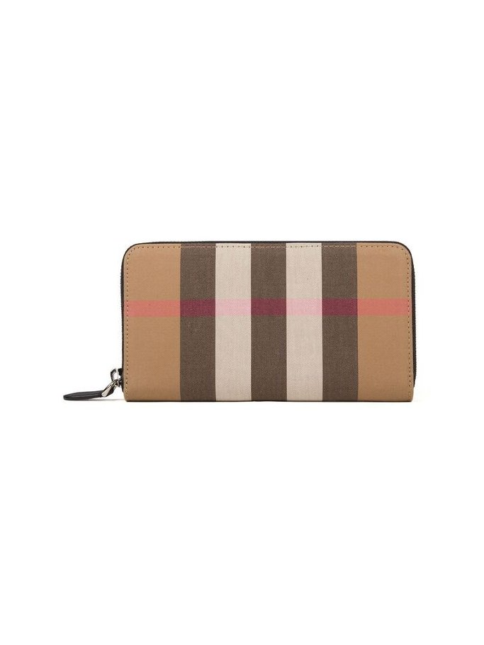 Burberry Check Cotton Wallet — Brown by Burberry