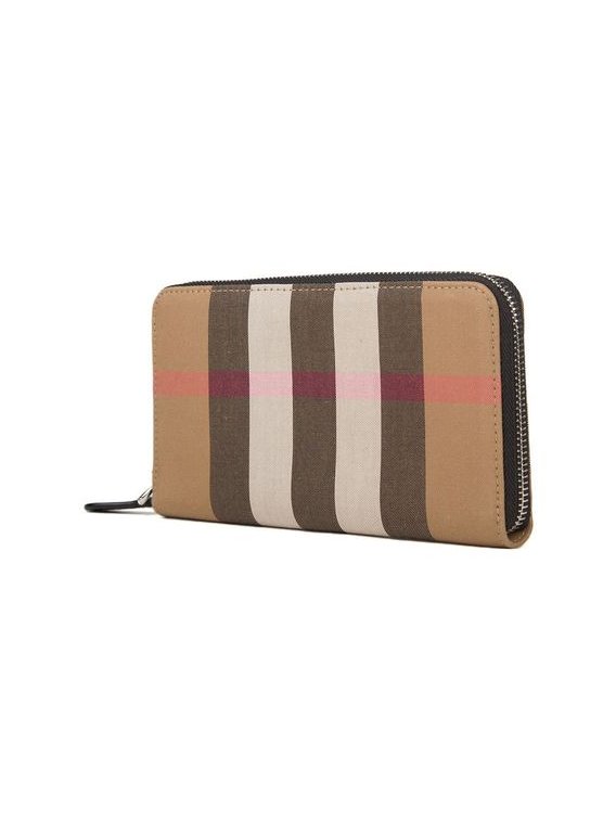 Burberry Check Cotton Wallet — Brown, view 2