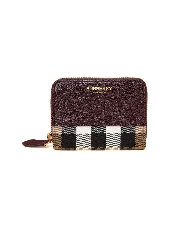 Burberry Check Cotton Wallet — Brown by Burberry