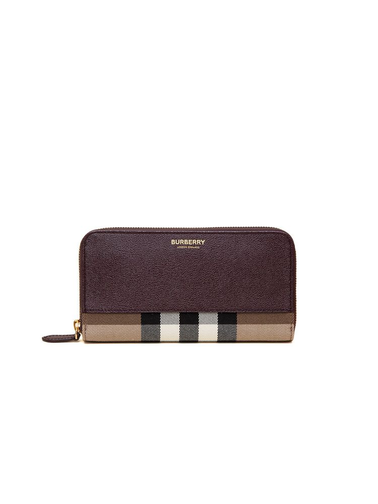 Burberry Cotton Check Wallet — Brown by Burberry