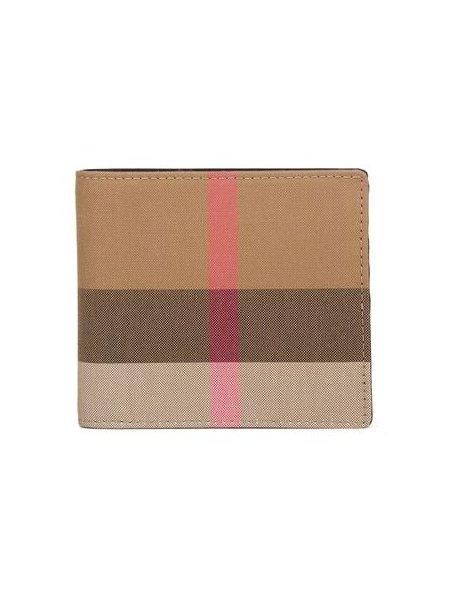 Burberry Check Bifold Wallet — Taupe by Burberry