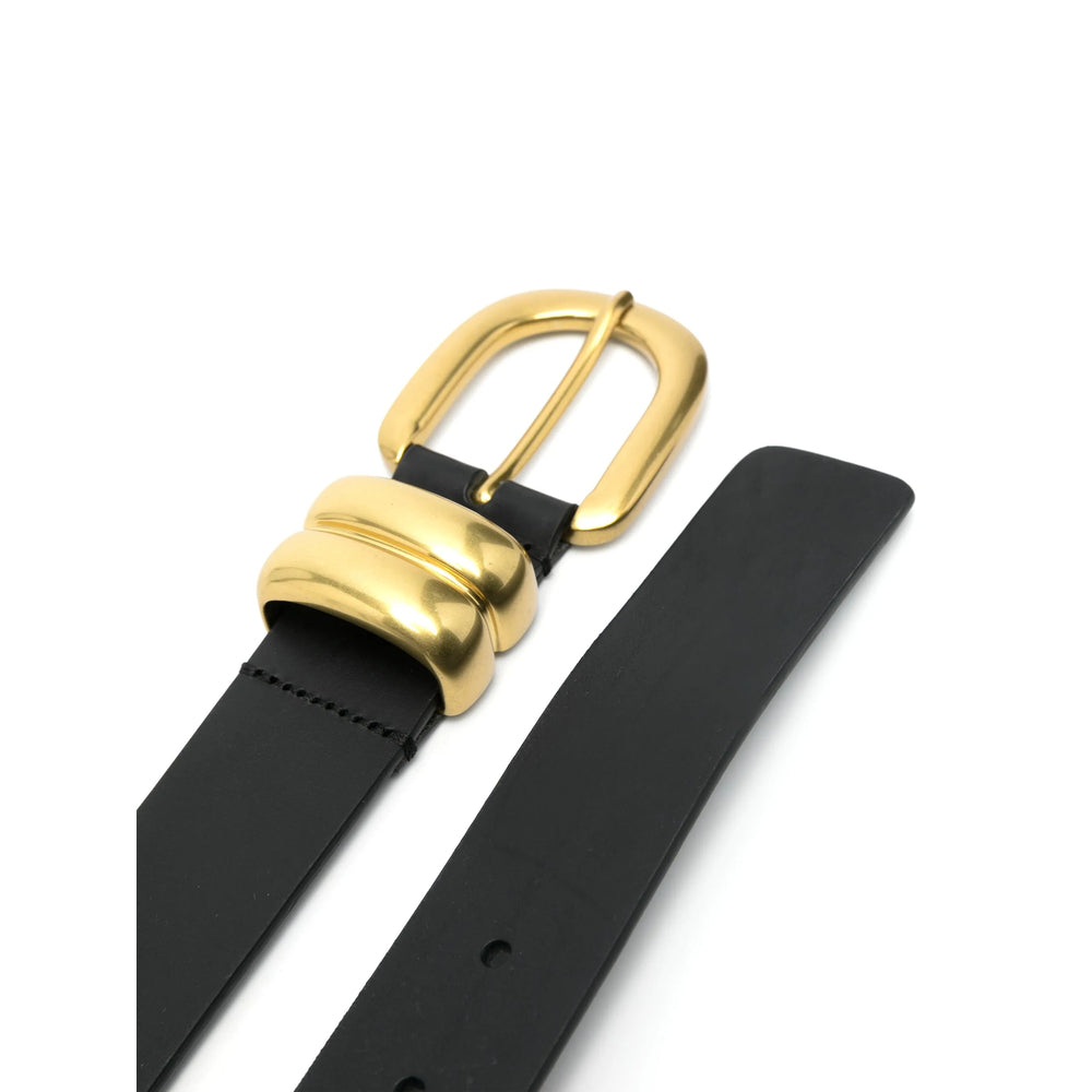 By Malene Birger Calf Leather Belt — Black, view 2