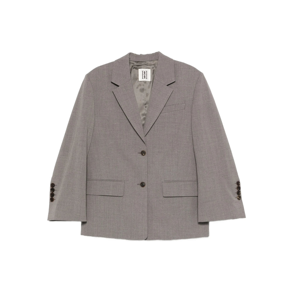 By Malene Birger Notched-Lapel Blazer — Grey by By Malene Birger