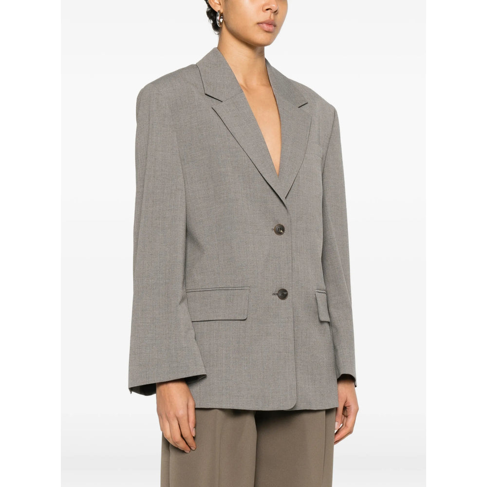 By Malene Birger Notched-Lapel Blazer — Grey, view 2