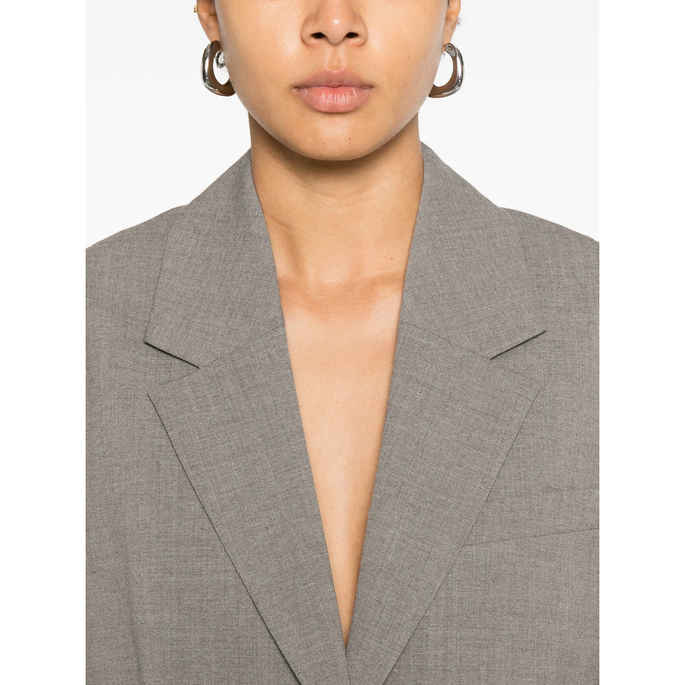 By Malene Birger Notched-Lapel Blazer — Grey, view 3