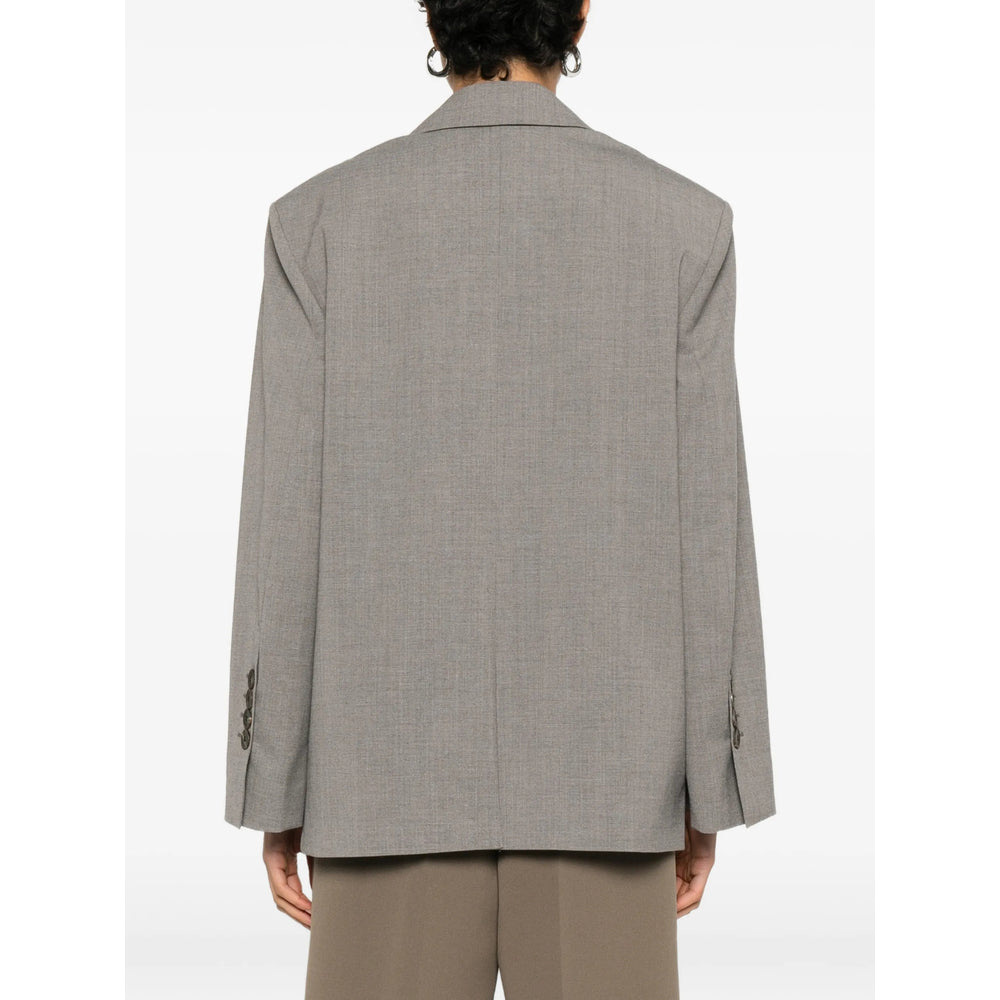 By Malene Birger Notched-Lapel Blazer — Grey, view 4
