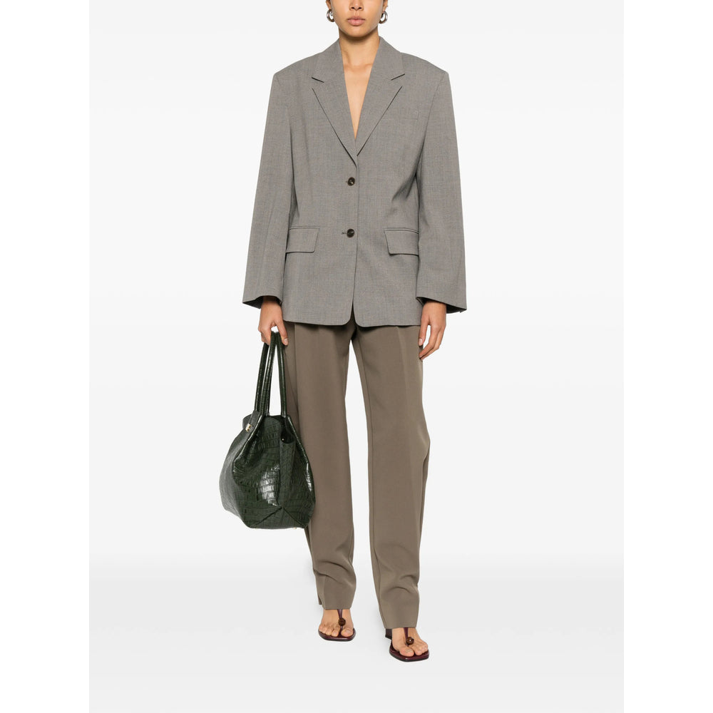By Malene Birger Notched-Lapel Blazer — Grey, view 5