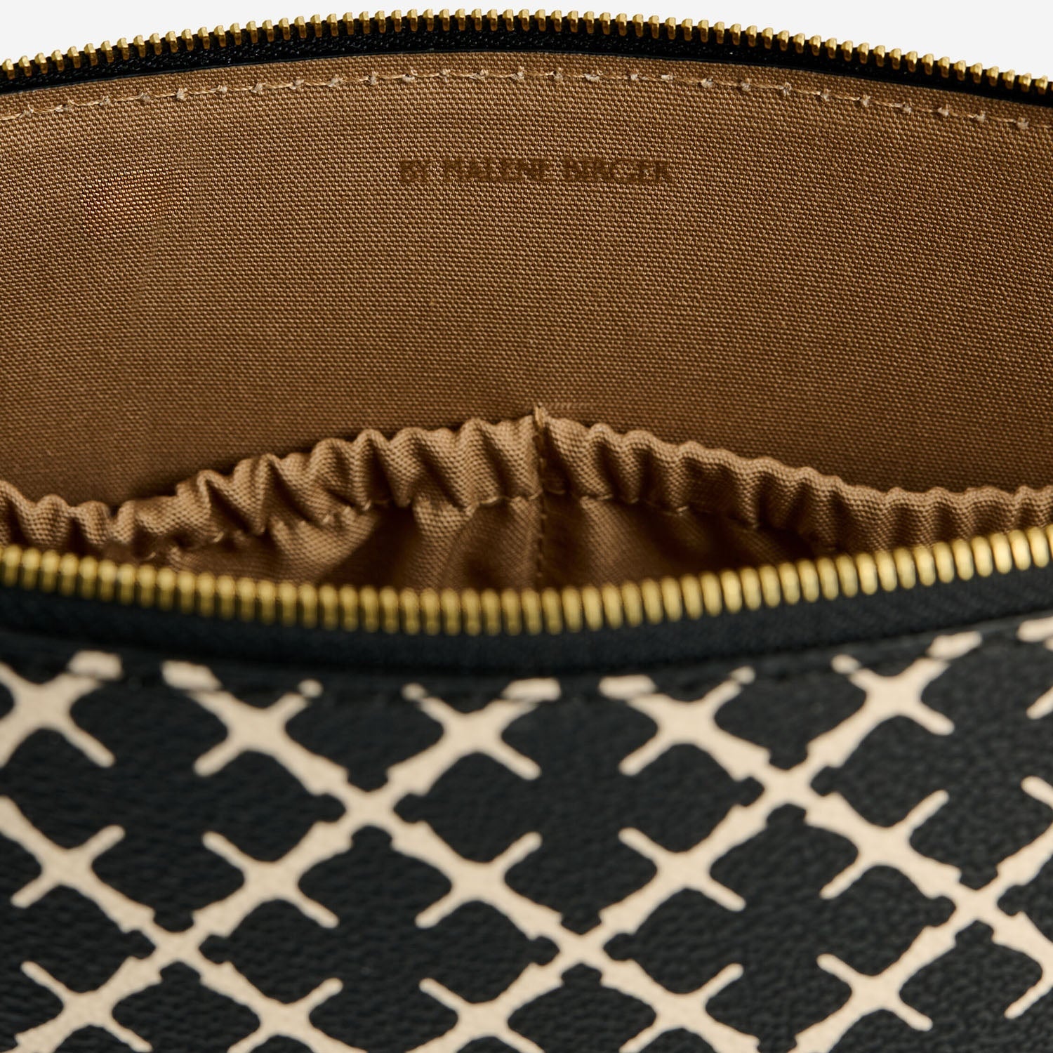 By Malene Birger Geometric-Print Polyvinyl Cosmetic Case — Black, view 4