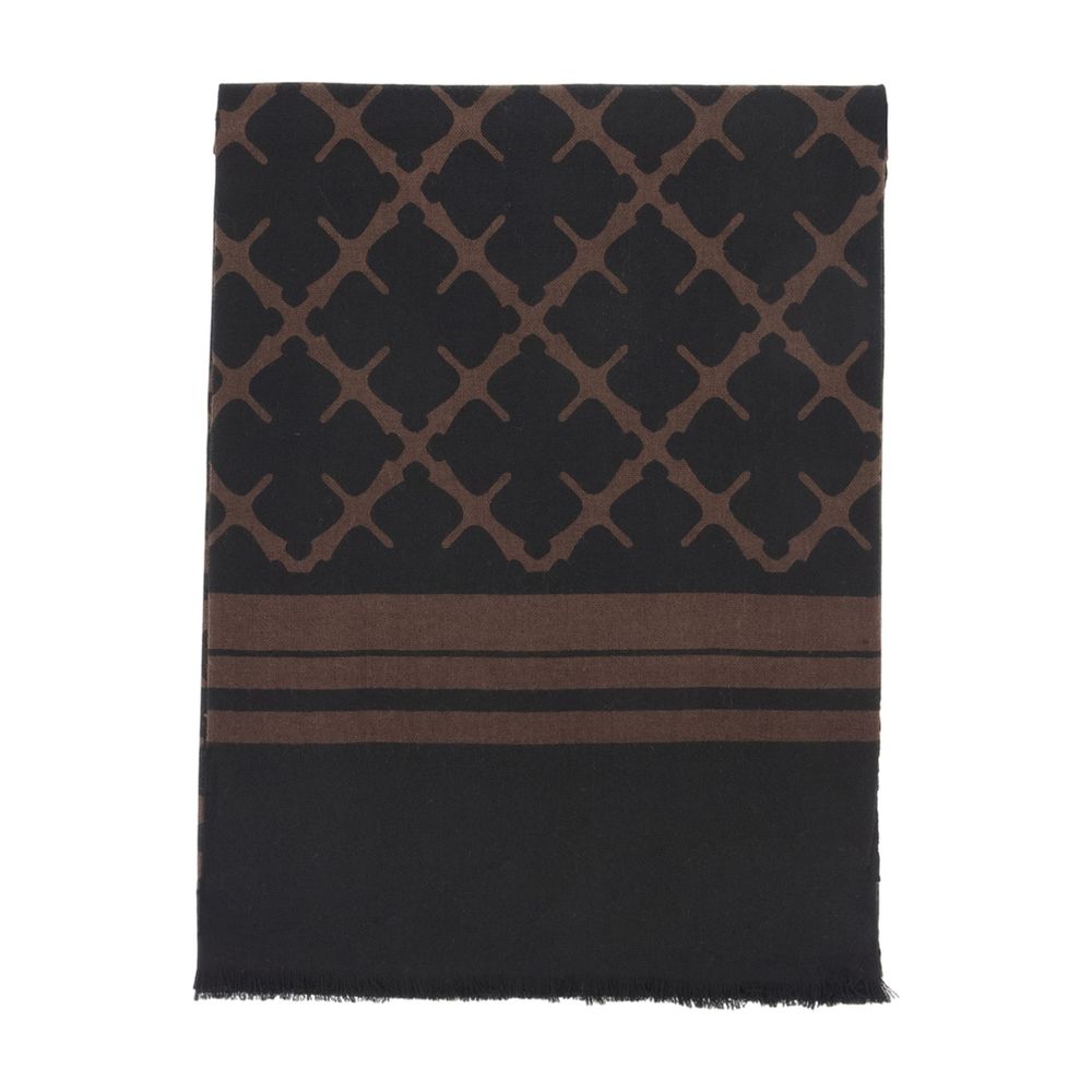 By Malene Birger Jacquard Wool Scarf — Brown by By Malene Birger