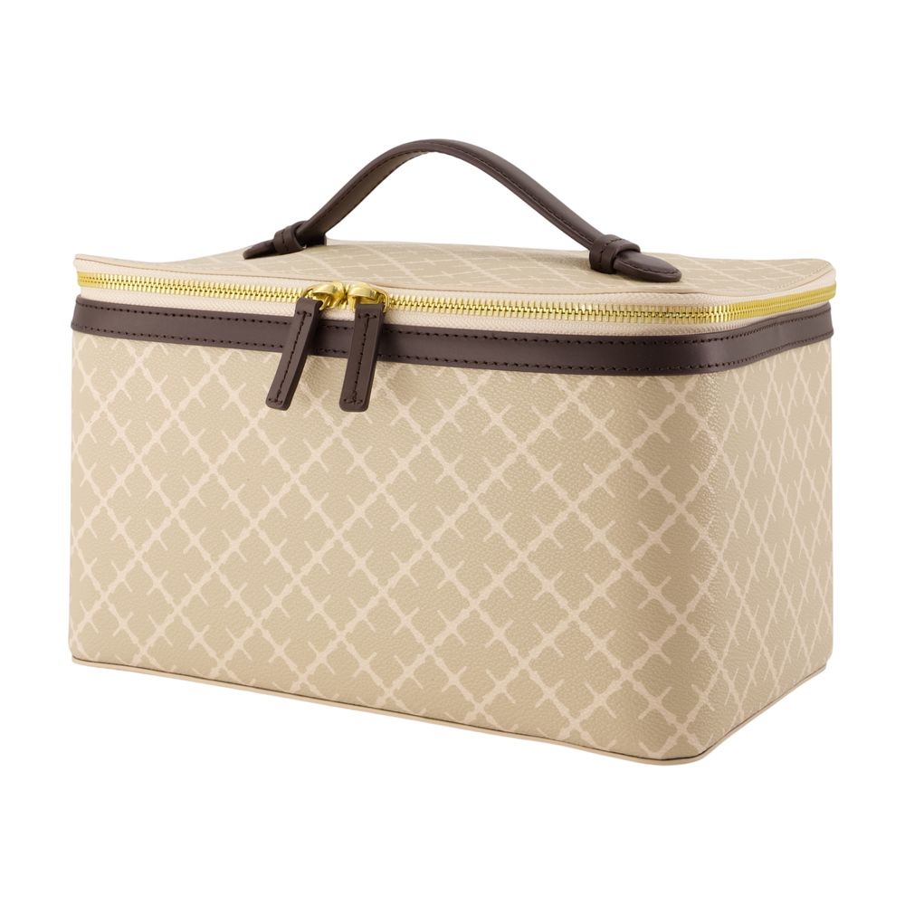 By Malene Birger Quilted Diamond Pattern Vanity Case — Beige, view 2