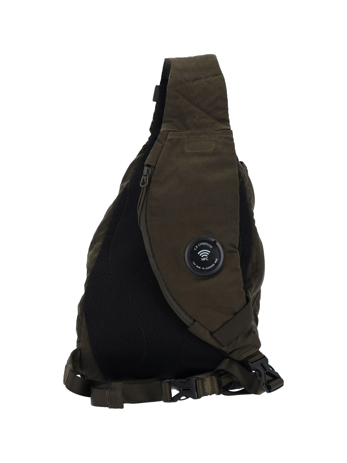 C.P. Company Nylon Lace-Up Backpack — Green, view 3