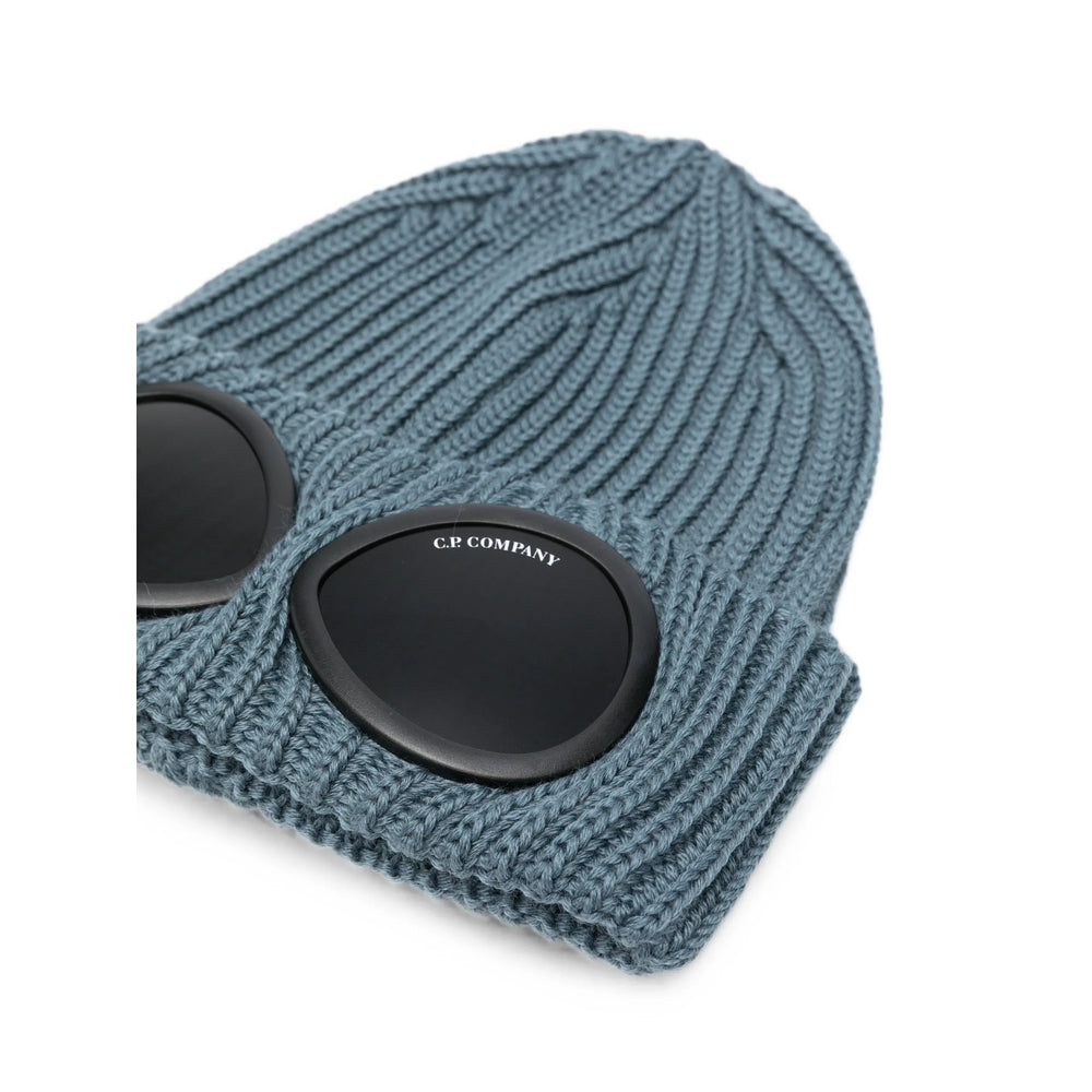 C.P. Company MAC742A00 Goggle-Lens Wool Beanie Sunglasses — Blue, view 3