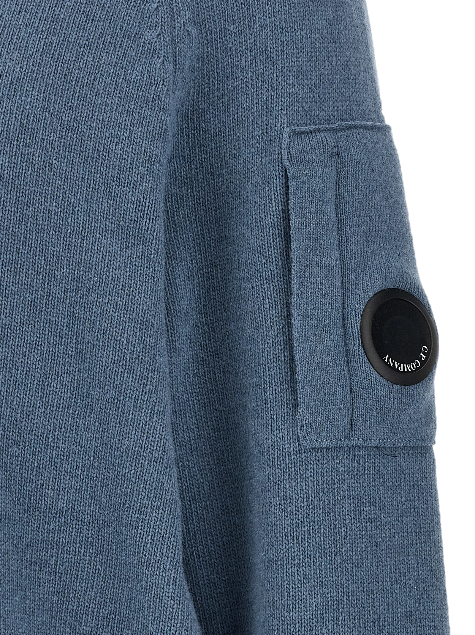 C.P. Company Wool Crew Neck Sweater — Blue, view 4