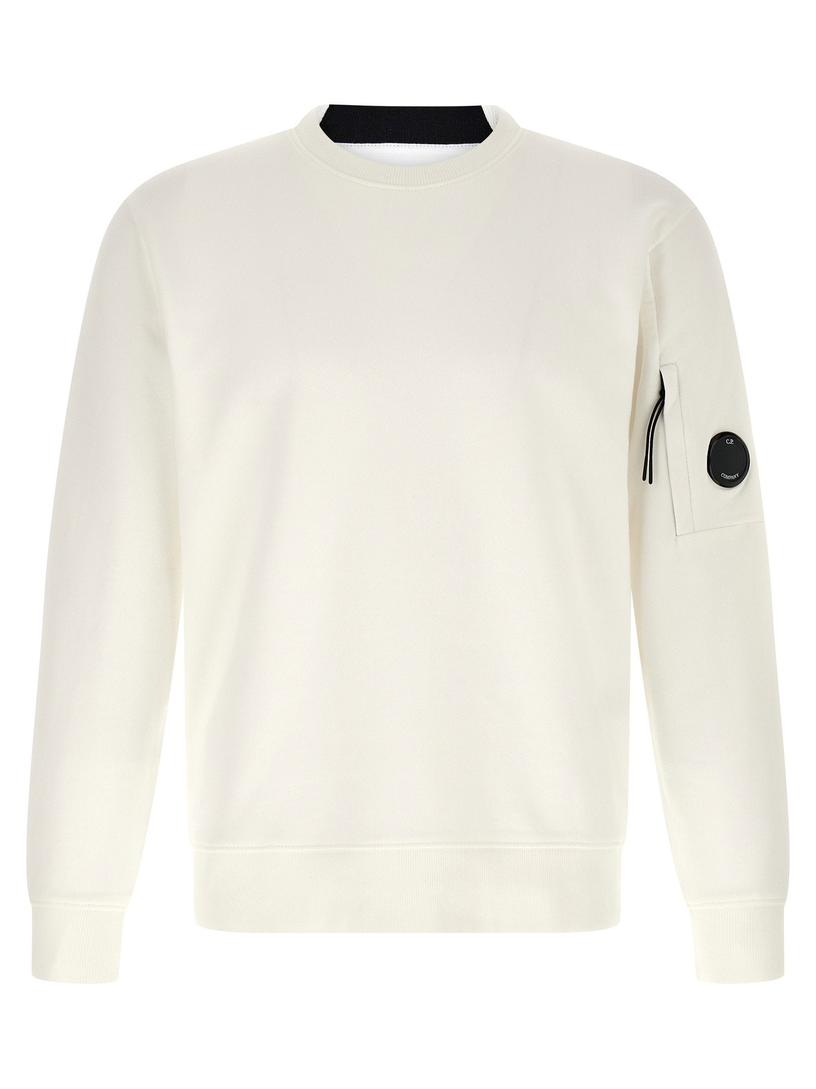 C.p. Company Diagonal Raised Cotton Fleece Sweatshirt — Cream by C.p. Company
