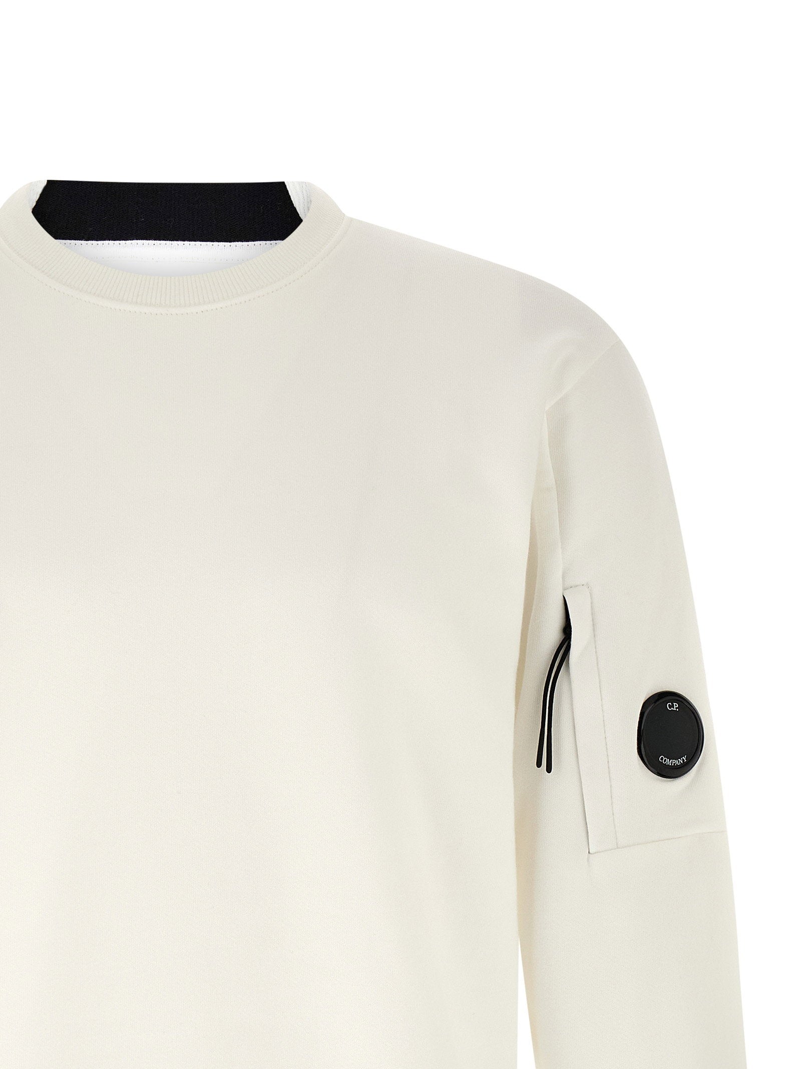 C.p. Company Diagonal Raised Cotton Fleece Sweatshirt — Cream, view 3