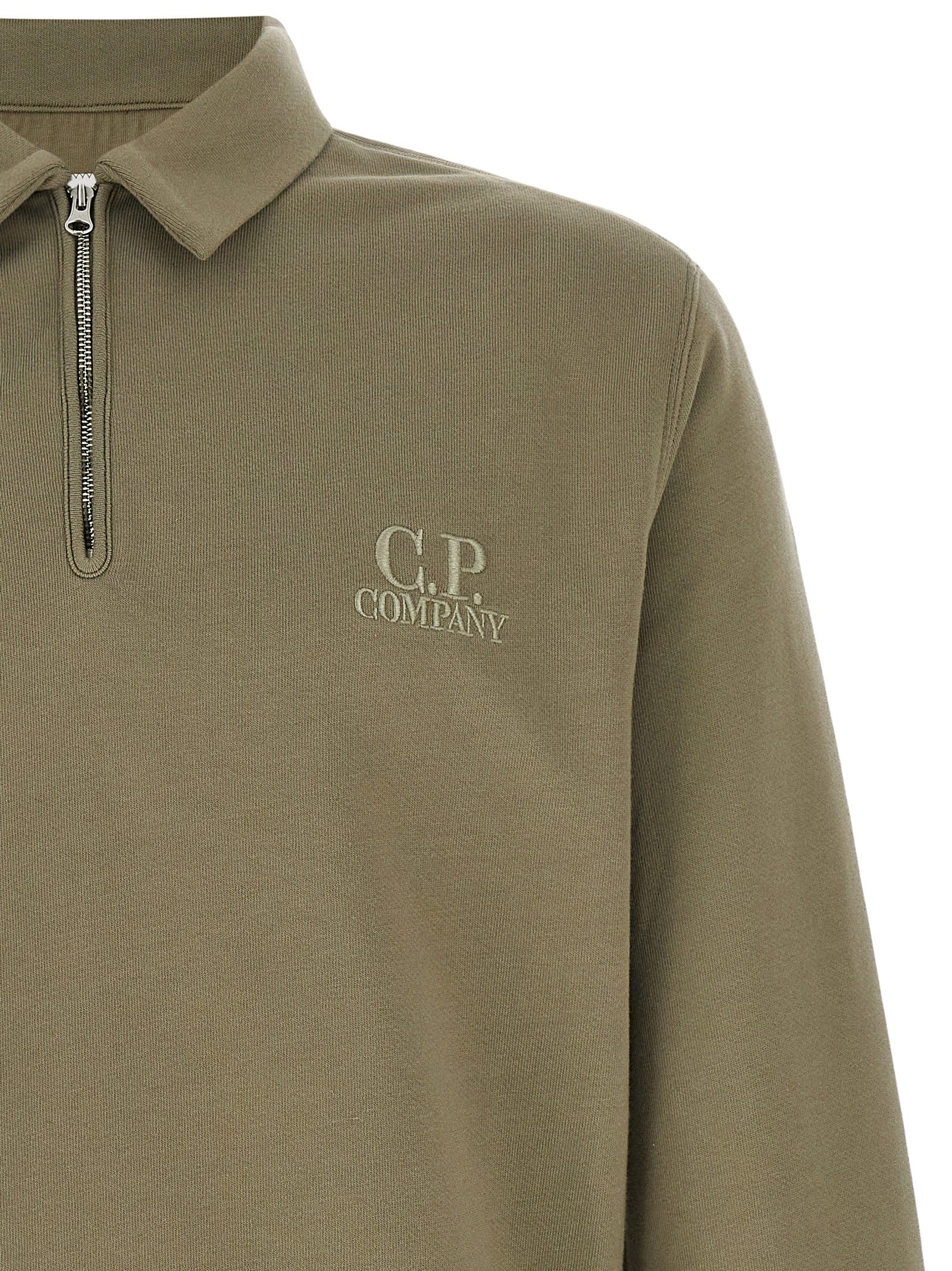 C.P. Company Cotton Fleece Sweatshirt — Green, view 3