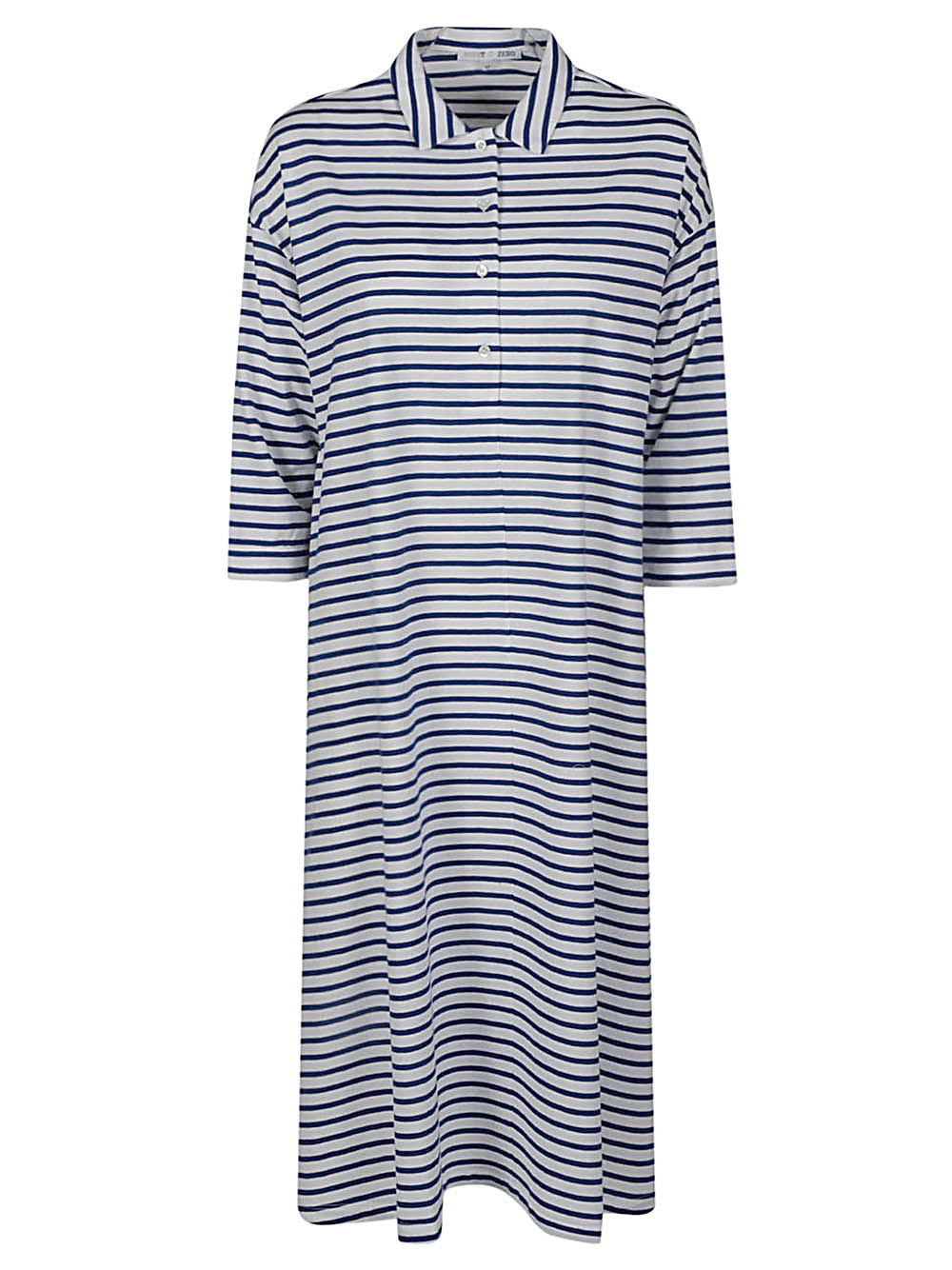 C-Zero Shirt Striped Cotton Polo Dress — Navy by C-Zero Shirt