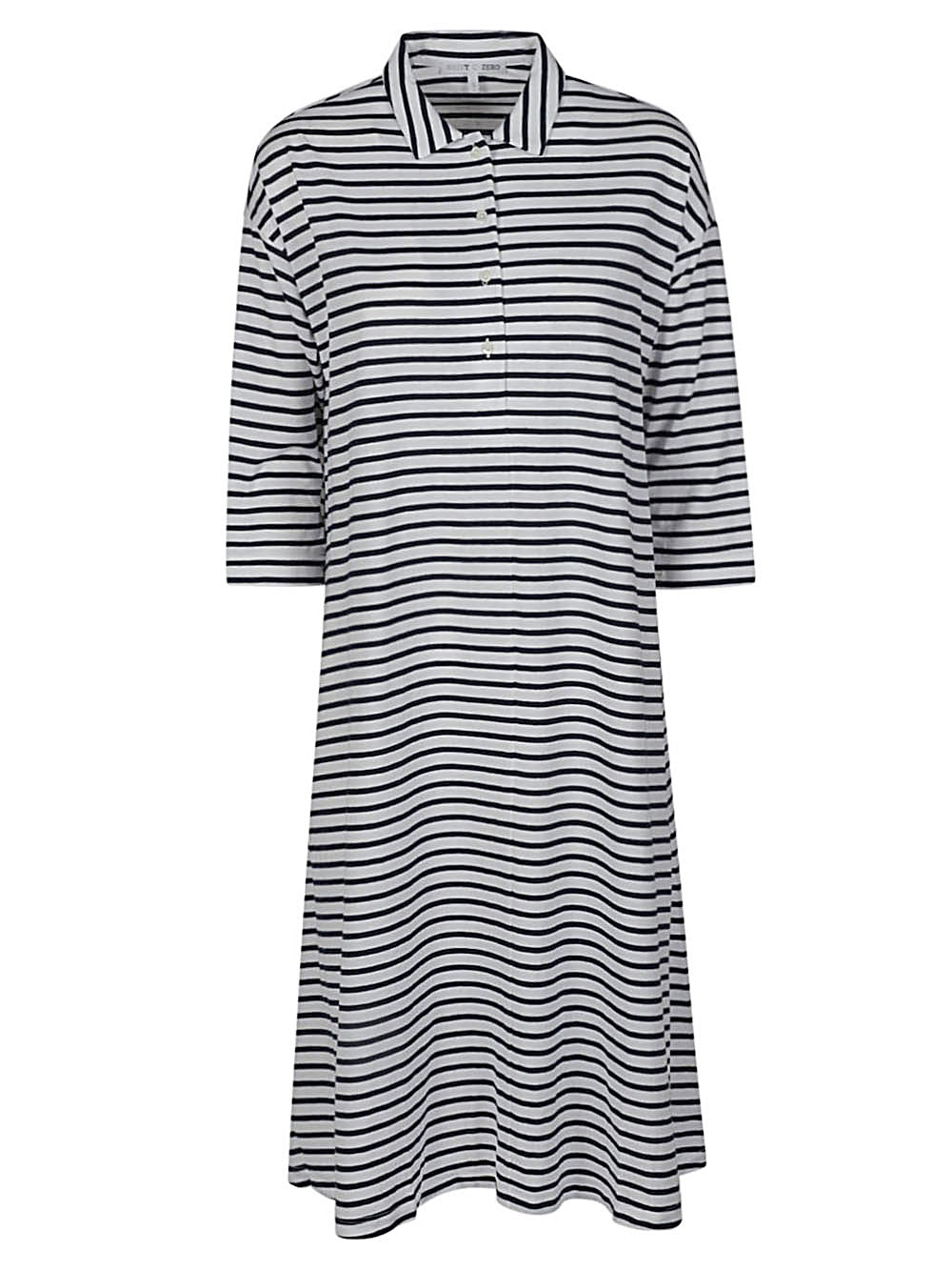 C-Zero Shirt Striped Cotton Polo Polo Dress — Navy by C-Zero Shirt