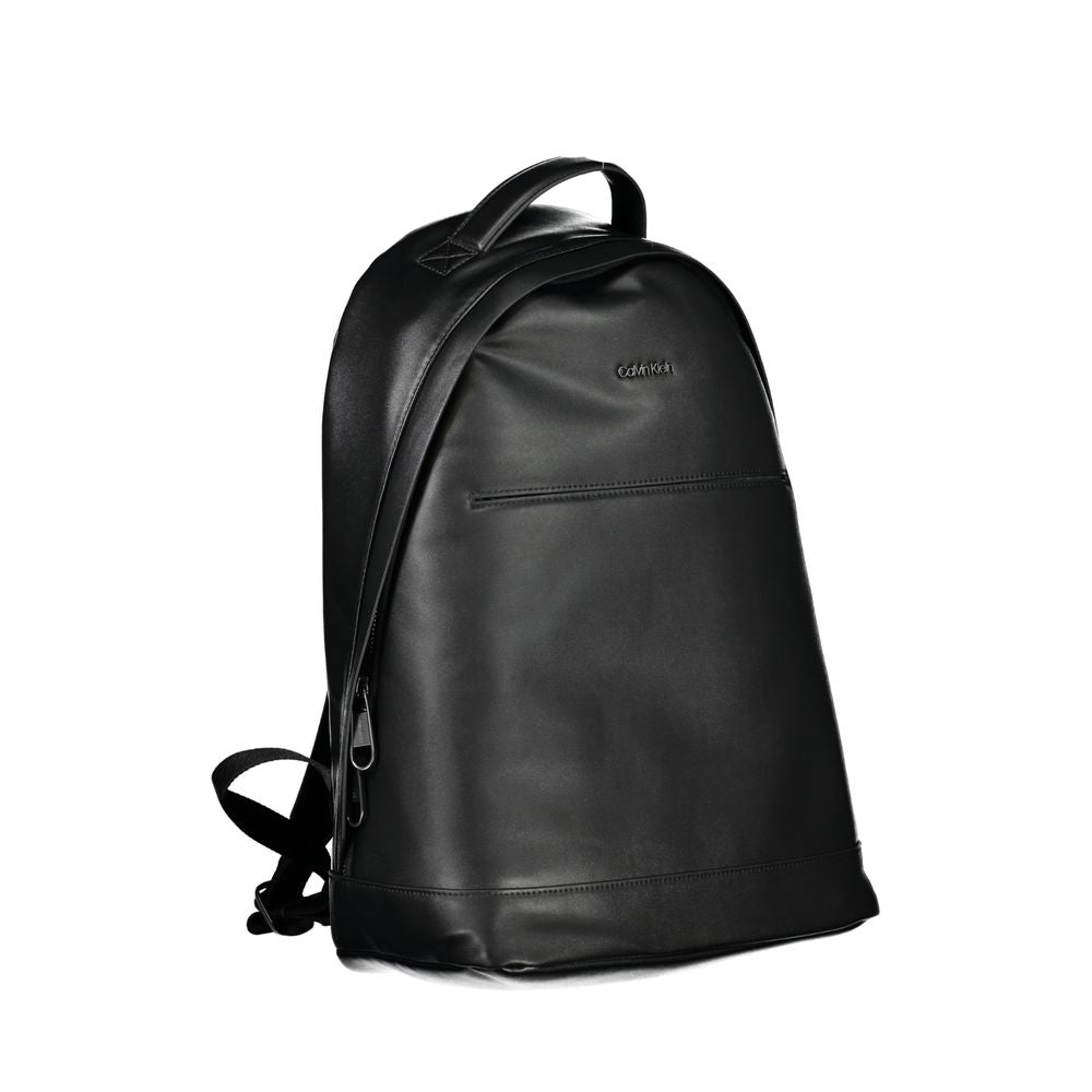 Calvin Klein Leather Backpack — Black, view 3