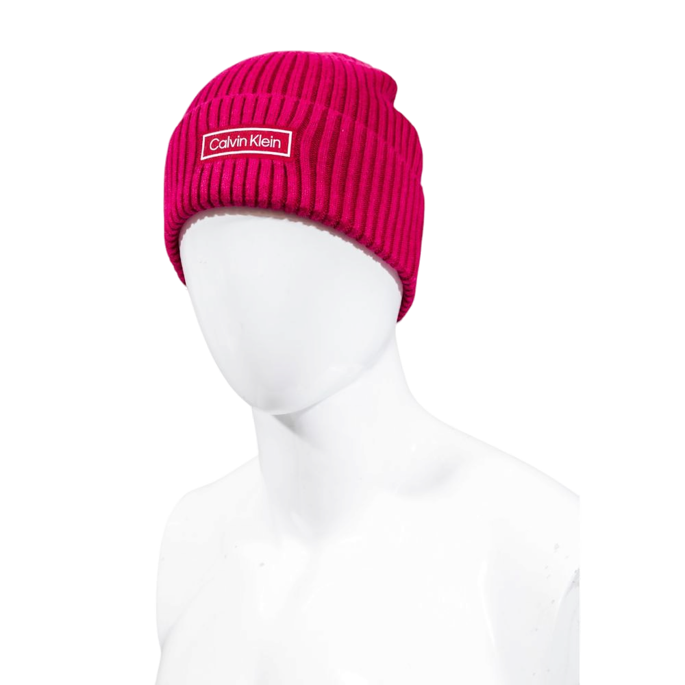 Calvin Klein CA16725900134RO Chunky Rib Cotton Beanie — Pink, view 4