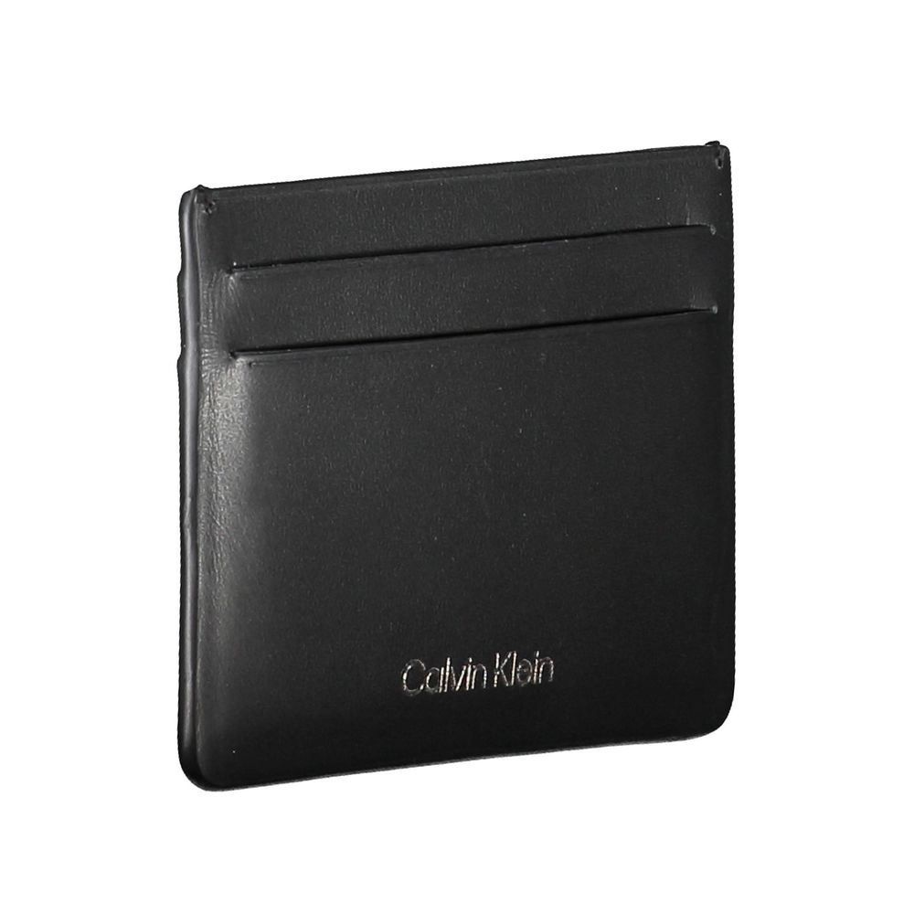 Calvin Klein Leather Card Case — Black, view 3