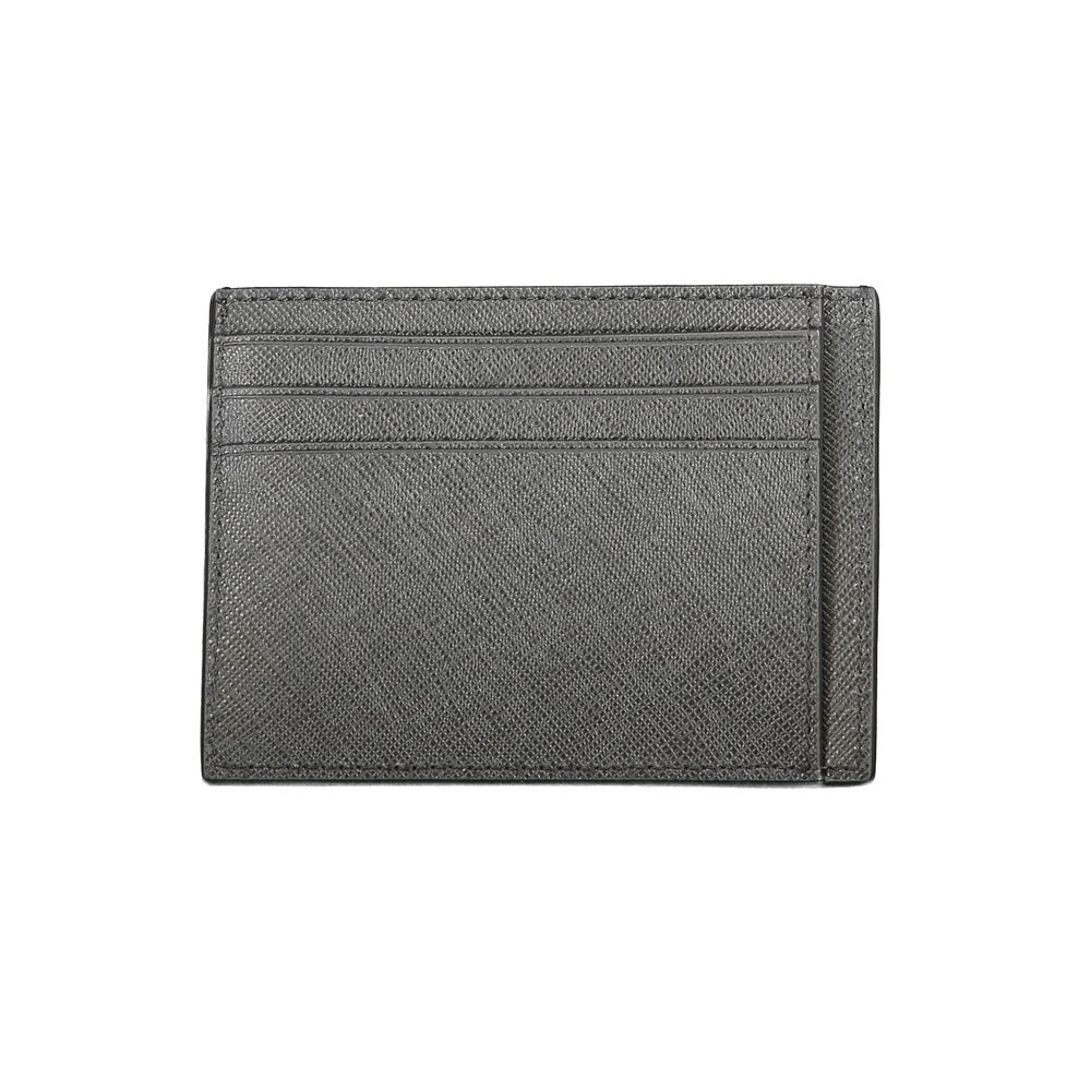 Calvin Klein Saffiano Leather Card Case — Black, view 2