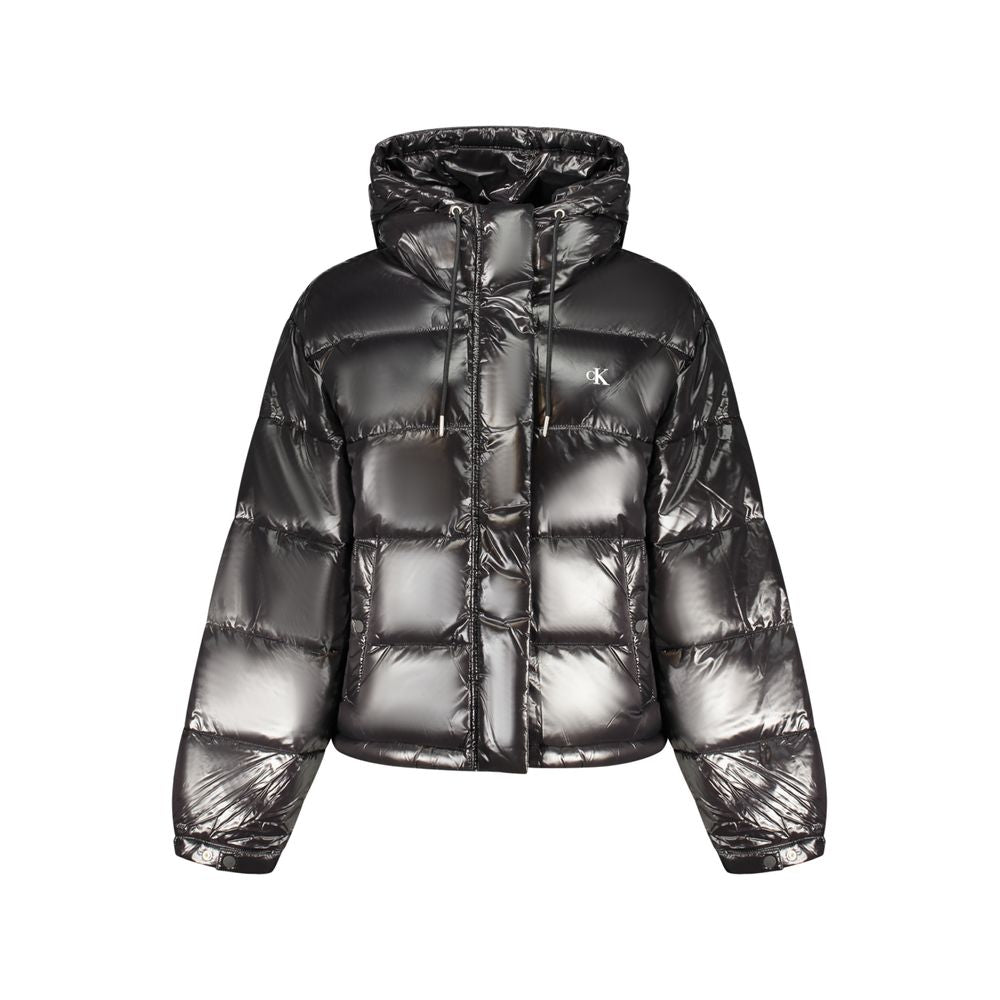 Calvin Klein Quilted Hooded Down Jacket — Black by Calvin Klein