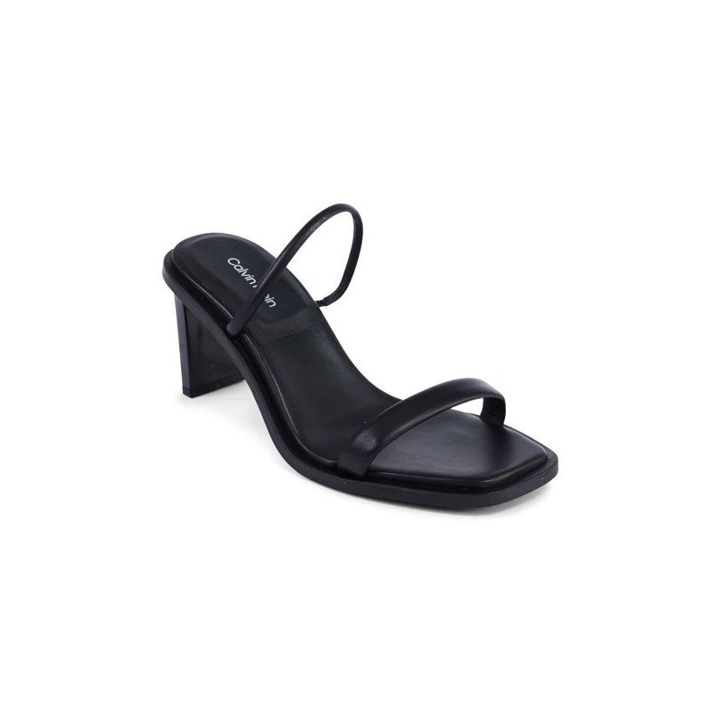 Calvin Klein Leather Stiletto Heels — Black, view 2