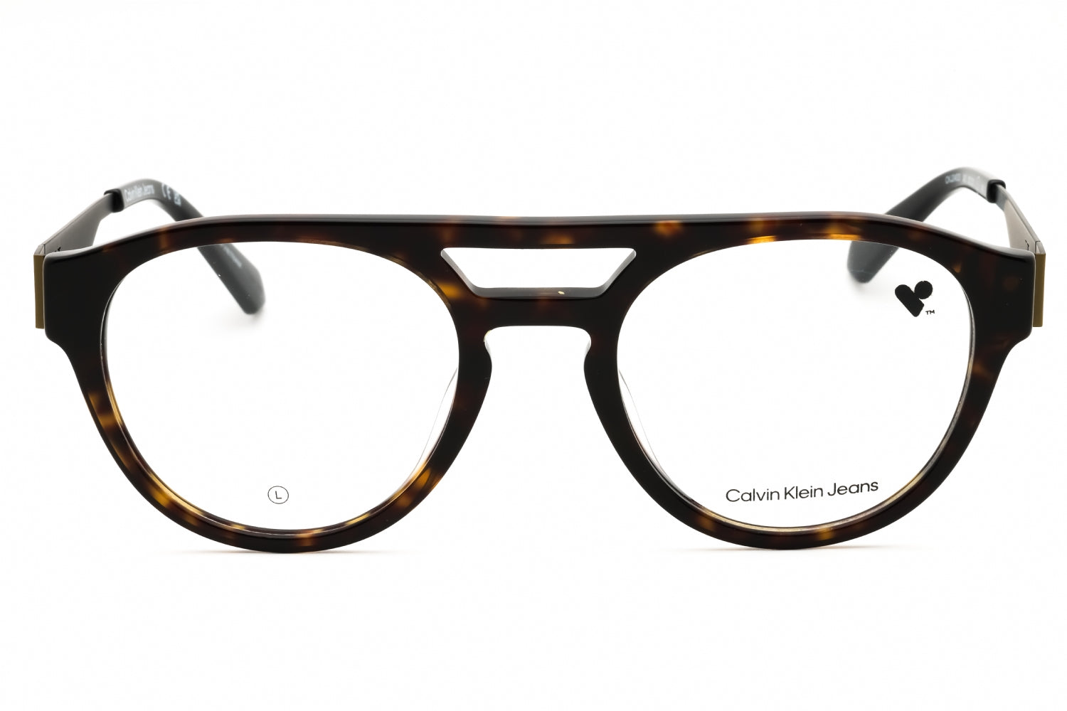 Calvin Klein Jeans CKJ24633 Round Acetate Eyeglasses — Brown, view 2