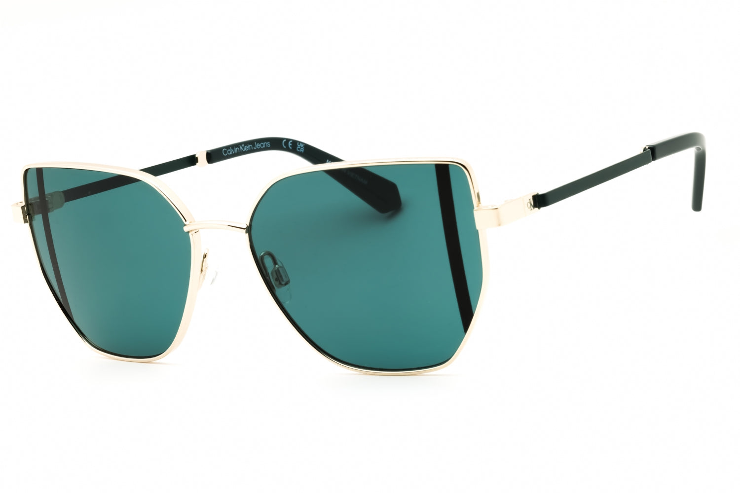 Calvin Klein Jeans CKJ25209S Cat Eye Metal Frame Sunglasses — Teal by Calvin Klein Jeans