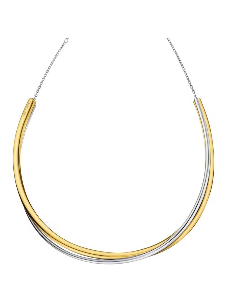 Calvin Klein Two-Tone Curved Tube Necklace — Gold by Calvin Klein