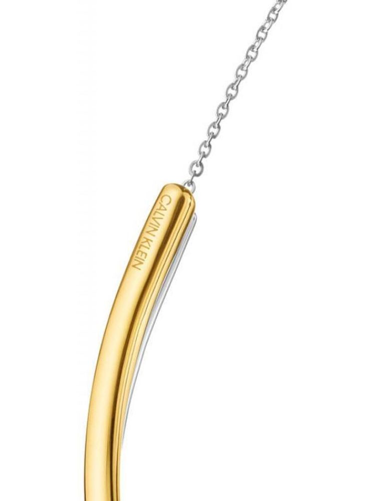 Calvin Klein Two-Tone Curved Tube Necklace — Gold, view 2