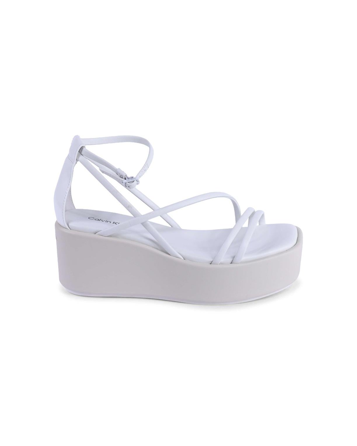 Calvin Klein Leather Platform Sandal — White by Calvin Klein
