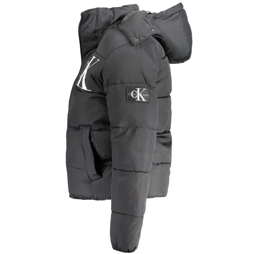 Calvin Klein Recycled Nylon Logo Puffer Jacket — Black, view 2