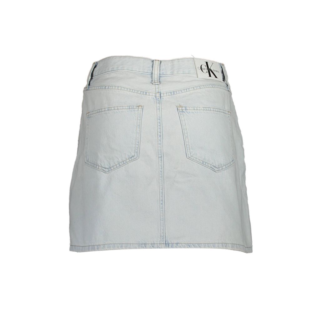 Calvin Klein Washed Denim Skirt — Blue, view 2